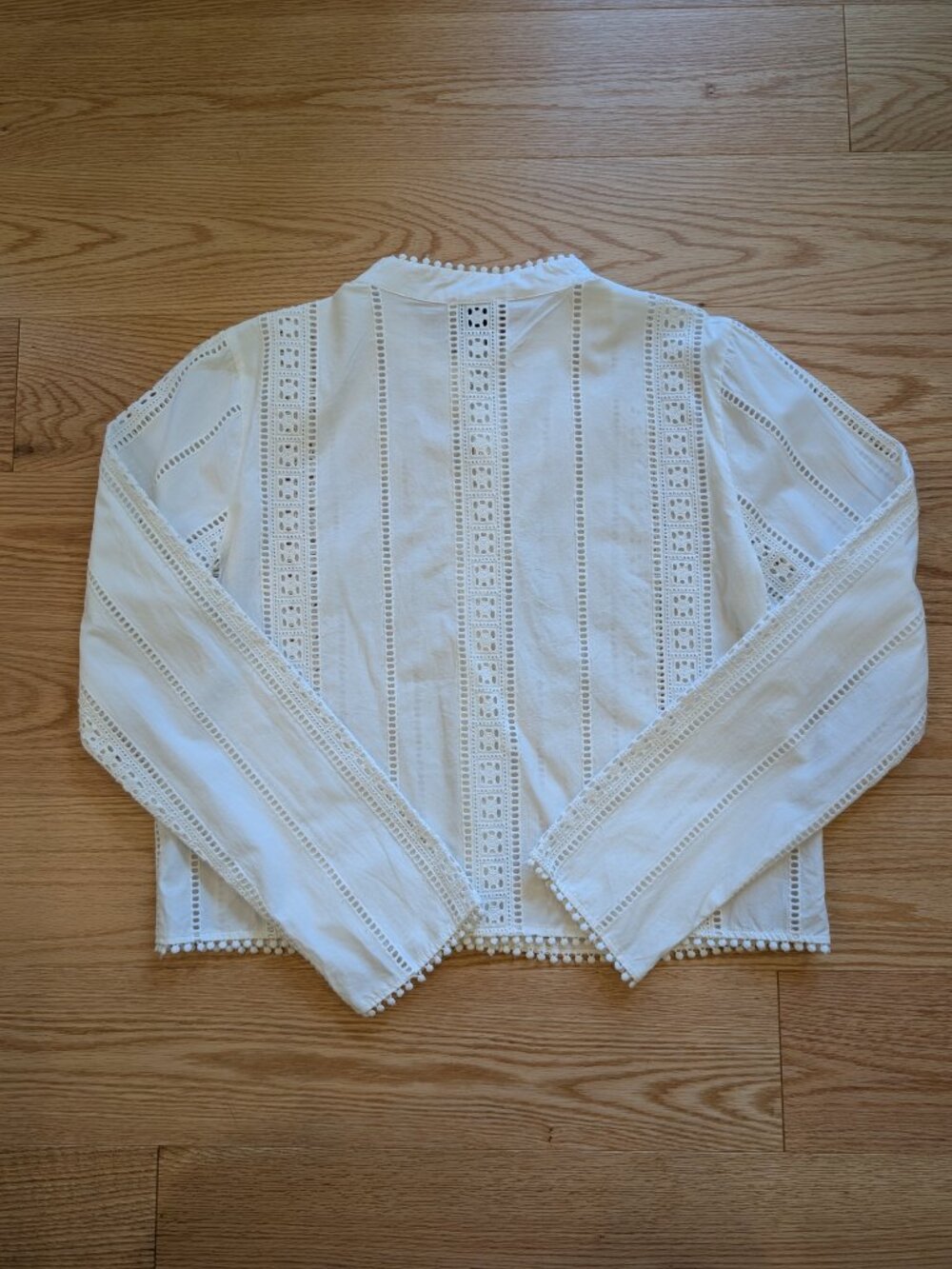 Industry Republic Mandarin Collar Eyelet Embroidered Blouse - Picture 4 of 4